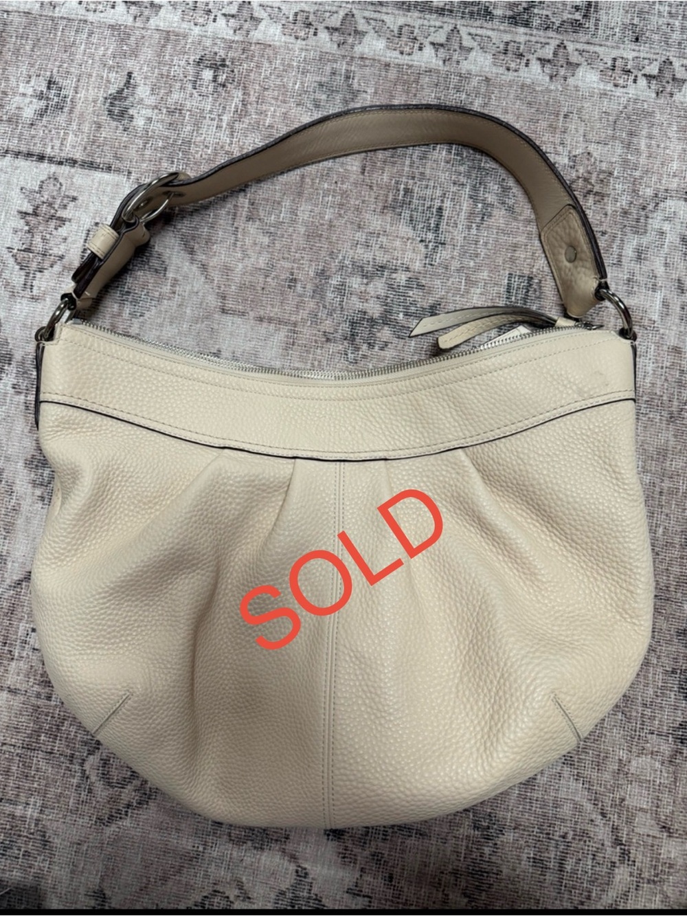 Coach Vintage Y2K Medium Cream Soho Hobo Shoulder Bag